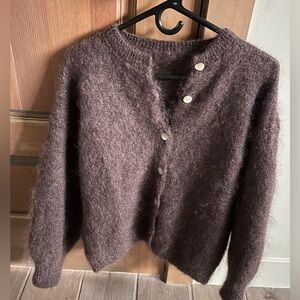 Made in Italy Women’s Beautiful Chocolate Brown cardigan sweater